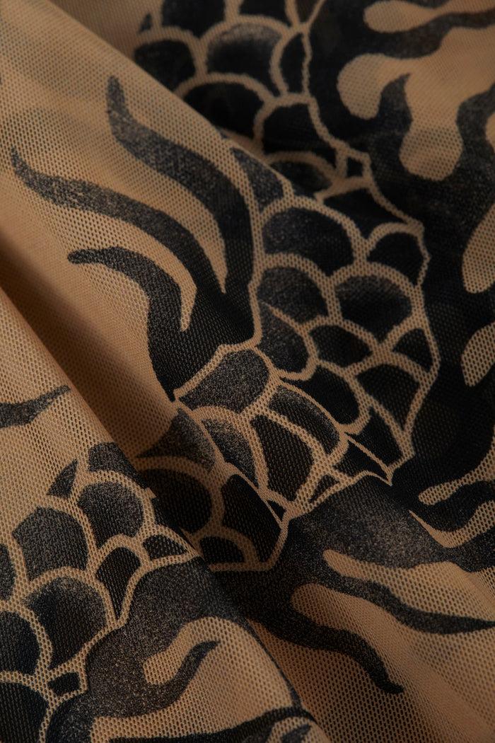 L'agence Body Peonie à épaules Dénudées Beige/Black Dragon Tattoo