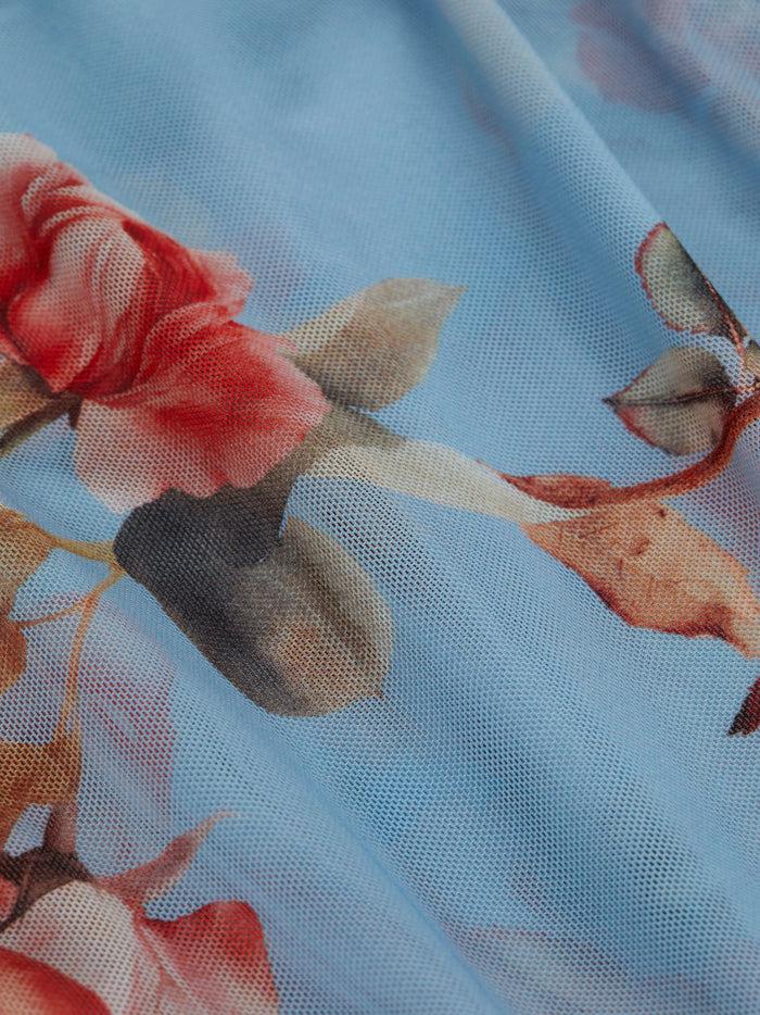 L'agence Body Peonie à épaules Dénudées Light Blue Tapestry Floral