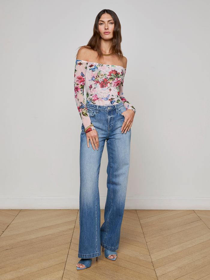 l'agence Body Peonie à épaules dénudées Light Pink Multi Femme Rose