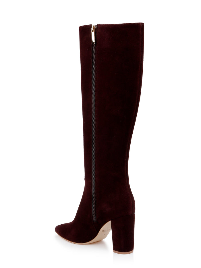L'agence Botte Haute Au Genou Christiane Burgundy Chocolate Suede