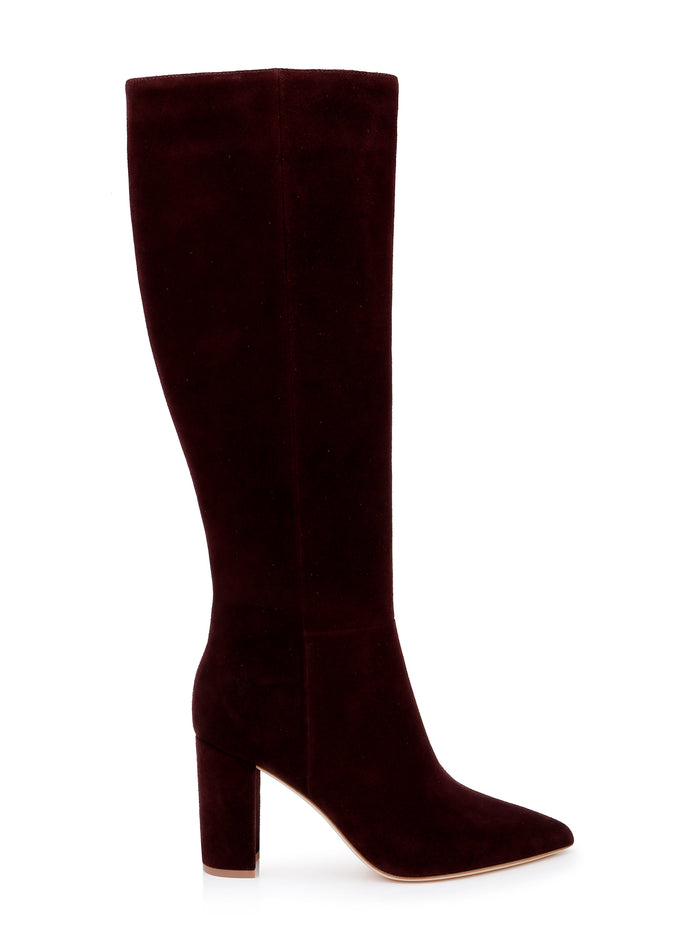 L'agence Botte Haute Au Genou Christiane Burgundy Chocolate Suede