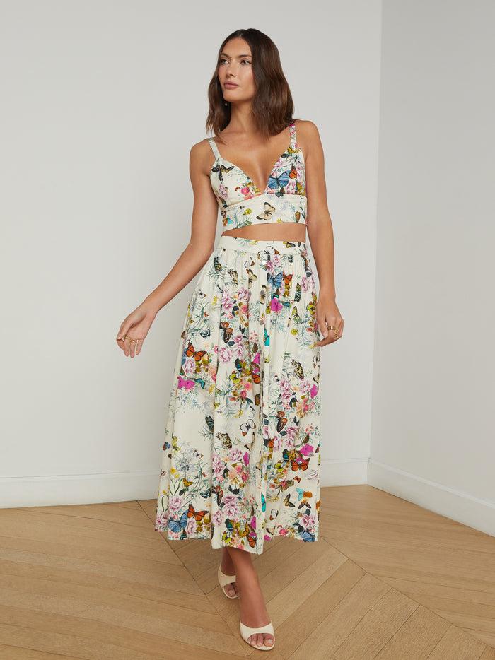 l'agence Bralette en popeline Kaori Vintage White Multi Charonda Butterfly