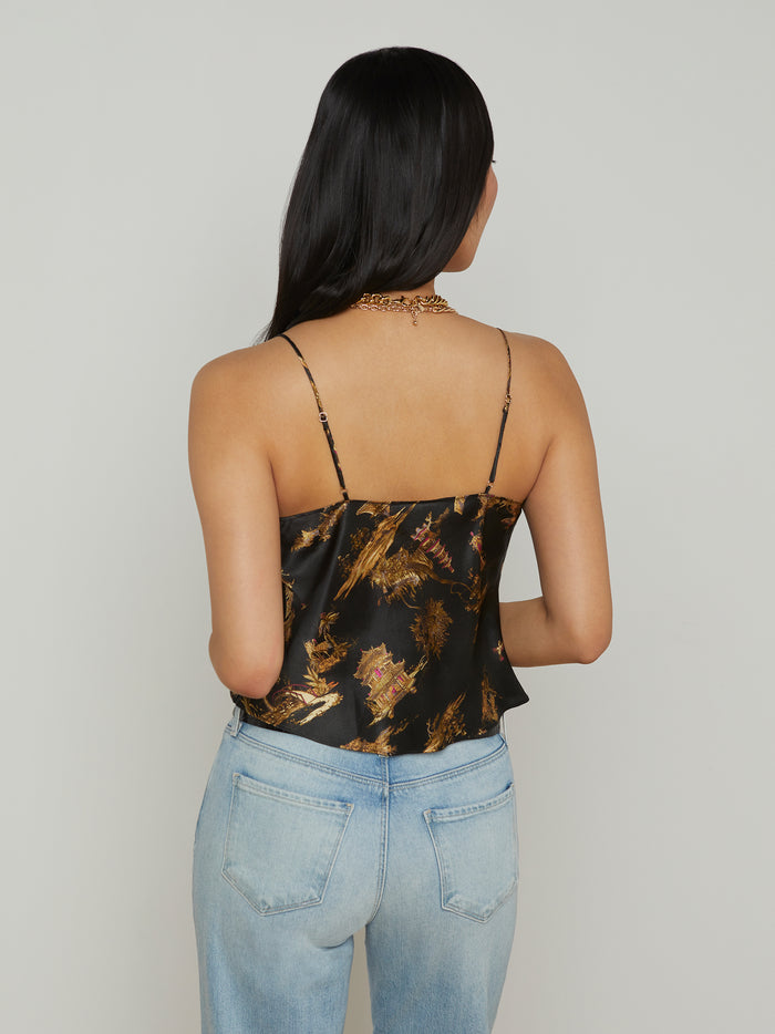 L'agence Caraco En Soie Calista Black Multi Chinoiserie