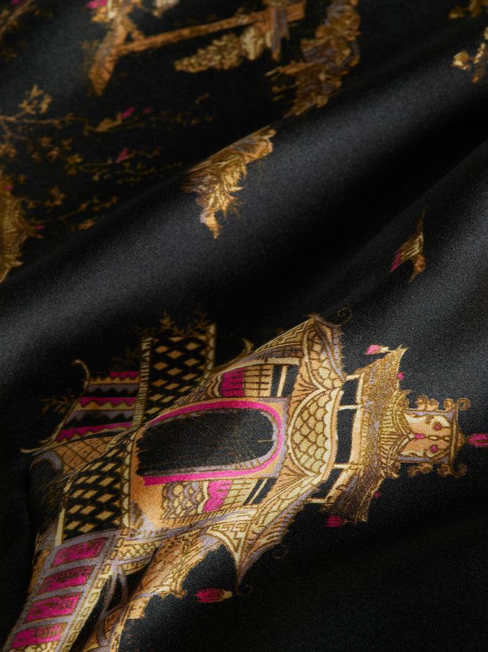 L'agence Caraco En Soie Calista Black Multi Chinoiserie