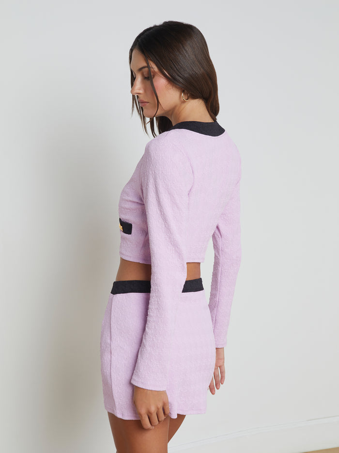 L'agence Cardigan Cache-cœur Adaline Light Violet/Black