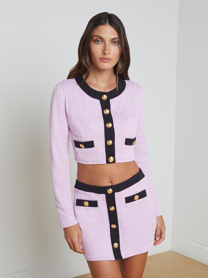 l'agence Cardigan cache-cœur Adaline Light Violet/Black