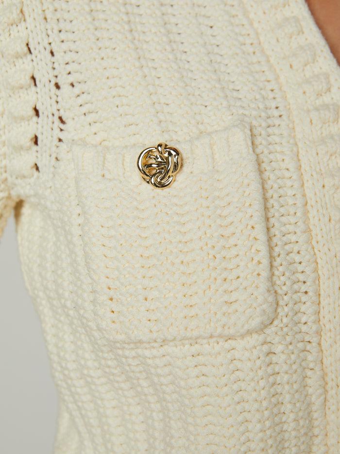 L'agence Cardigan Court Delilah Vintage White/Gold Knot
