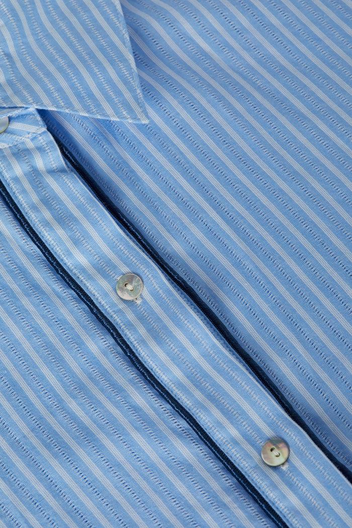 l'agence Chemise courte en popeline Cosette Slate Blue/Ivory Stripe