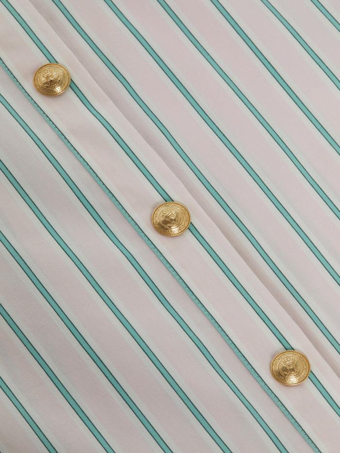 L'agence Chemise En Popeline Ellery Baby Pink/Sage Stripe