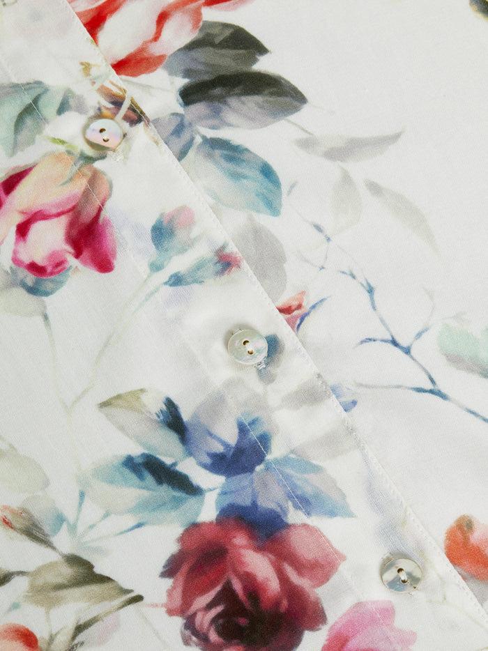 L'agence Chemisier Camille Ivory Multi Watercolor Dusty Floral