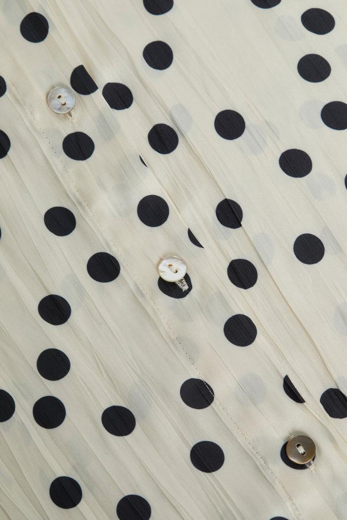 l'agence Chemisier en satin Argo Ecru/Black Polka Dot