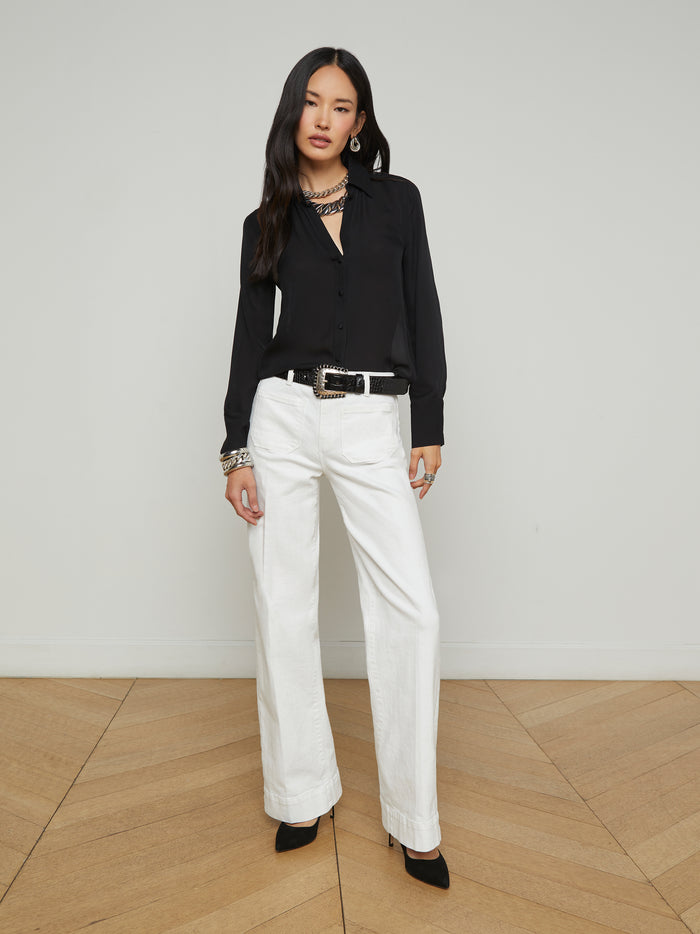 L'agence Chemisier En Soie à Motif Dragon Hailie Black Dragon