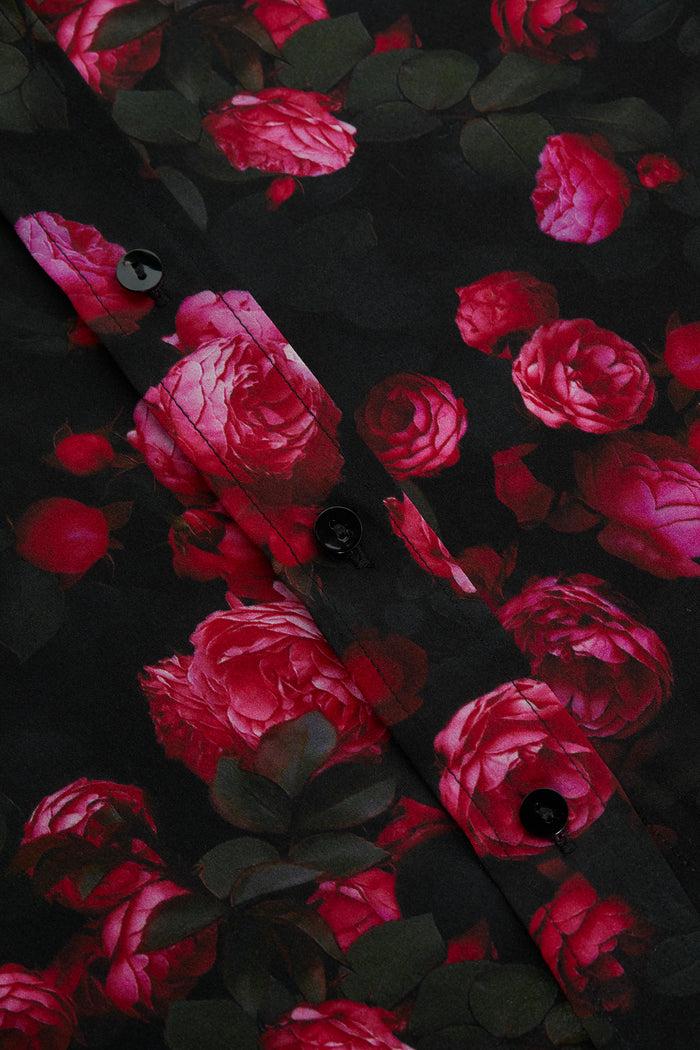 l'agence Chemisier en soie Dani Black/Pink Rosa Chinensis