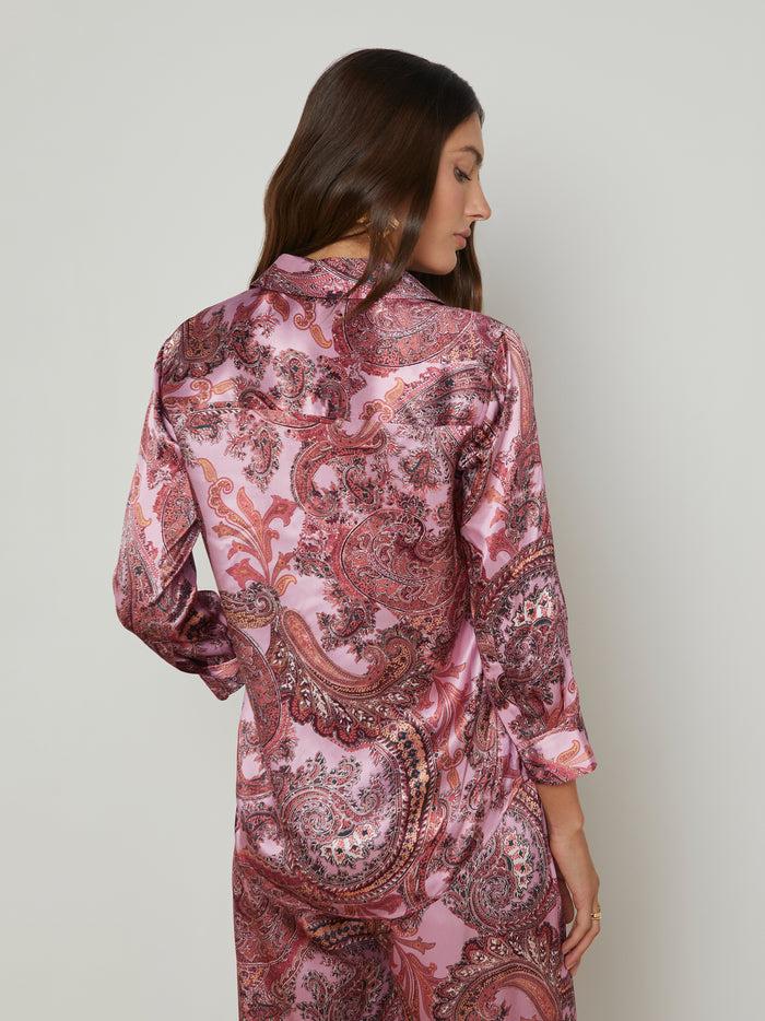 L'agence Chemisier En Soie Dani Mauve Multi French Paisley