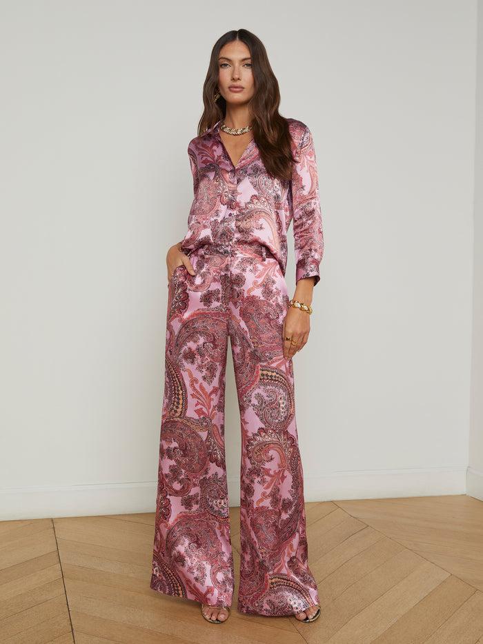 L'agence Chemisier En Soie Dani Mauve Multi French Paisley