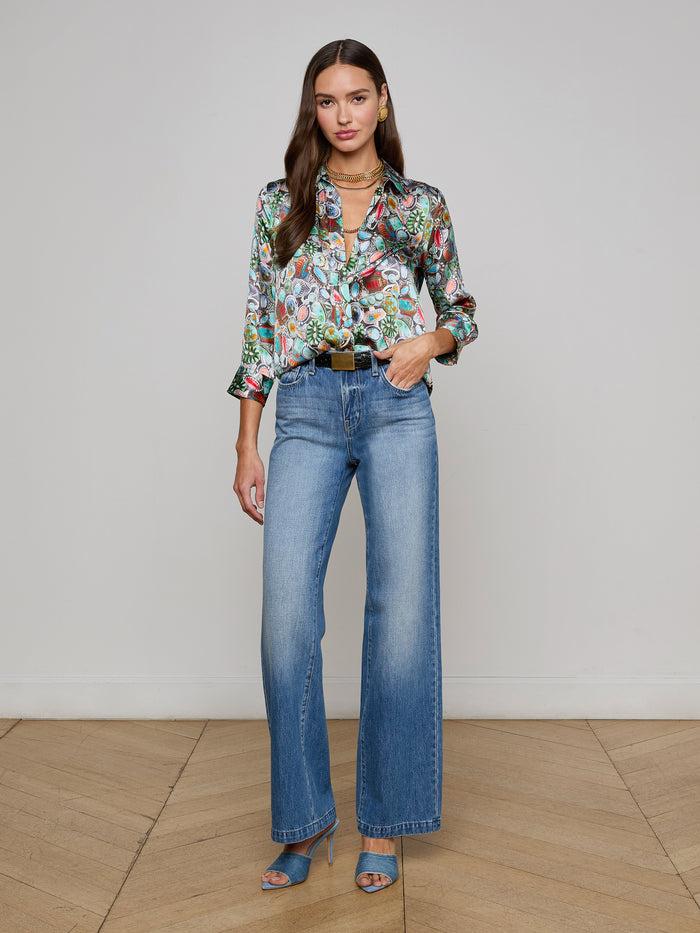 l'agence Chemisier en soie Dani Multi Mix Turquoise Rings