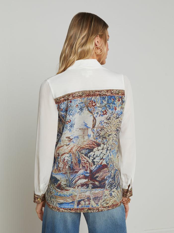 L'agence Chemisier En Soie Gio Multi Tapestry Print