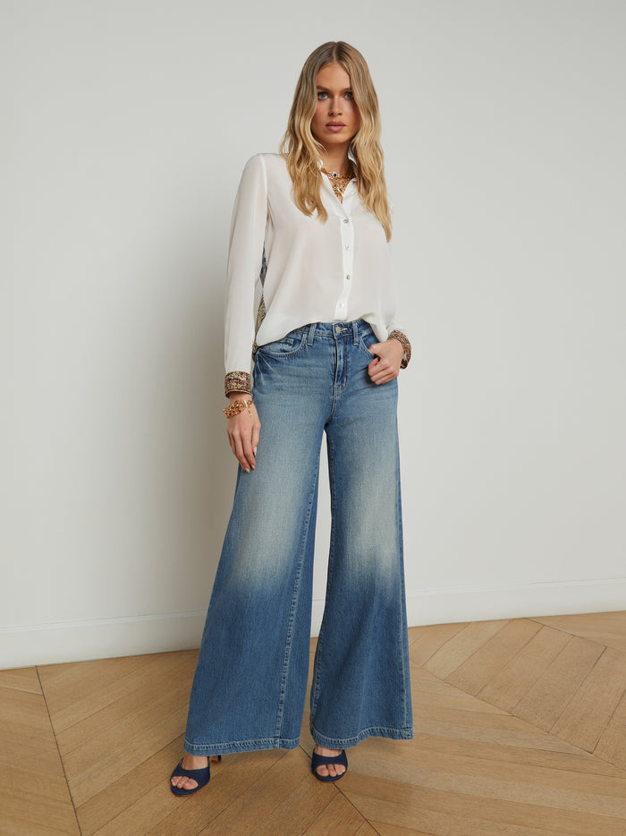 L'agence Chemisier En Soie Gio Multi Tapestry Print