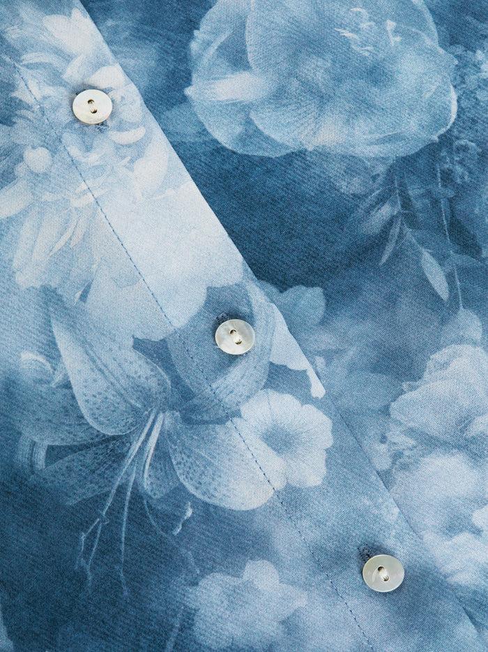 L'agence Chemisier En Soie Nina Dusty Blue Multi Cloud Soft Floral