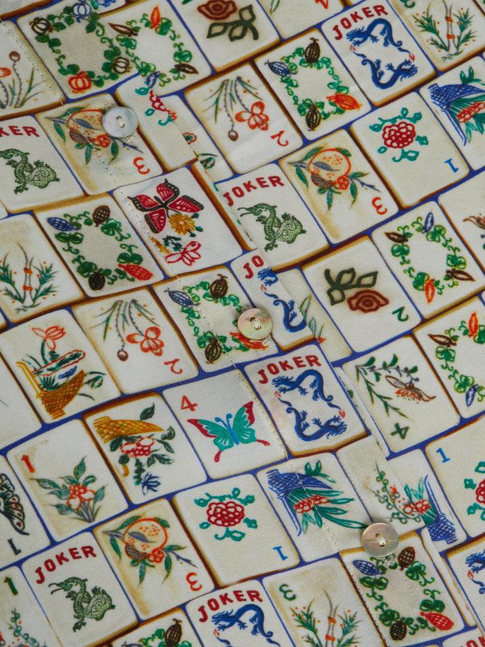L'agence Chemisier En Soie Nina Vintage White Multi Mahjong