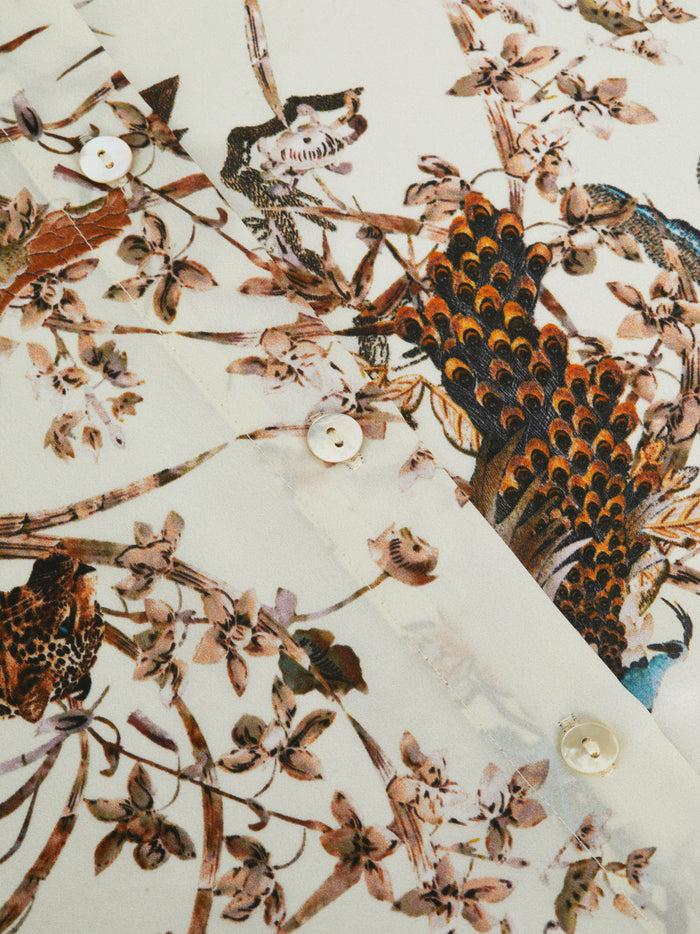 L'agence Chemisier En Soie Tyler Ecru Multi Tapestry Jungle