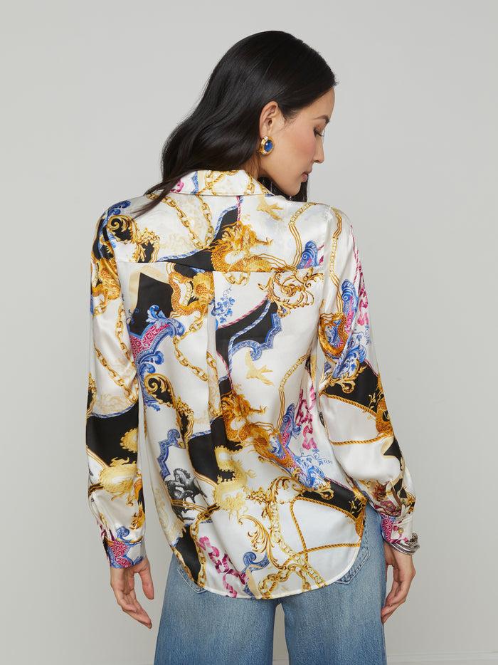 L'agence Chemisier En Soie Tyler White Black New Renaissance