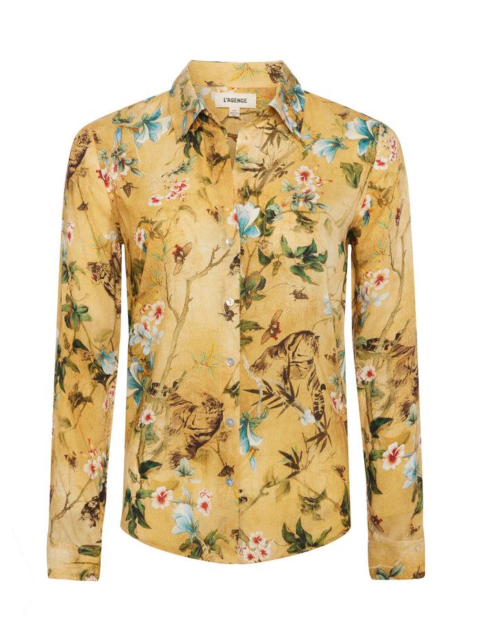 L'agence Chemisier Holly Gold Multi Watercolor Tiger