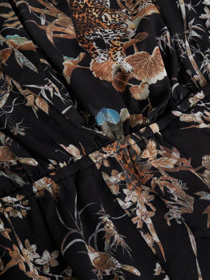 L'agence Combishort Arabell Black Multi Tapestry Jungle Print