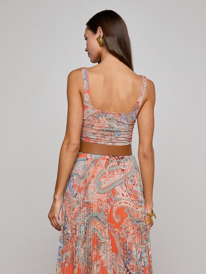 L'agence Débardeur Rasha Orange/Light Blue Traditional Paisley