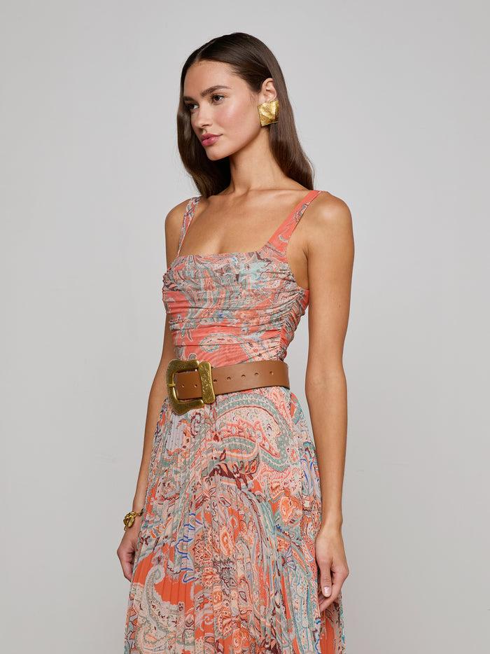 l'agence Débardeur Rasha Orange/Light Blue Traditional Paisley