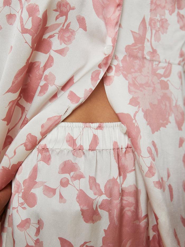 l'agence Ensemble pyjama court en soie Inez Ikebana Pearl/Dusty Rose