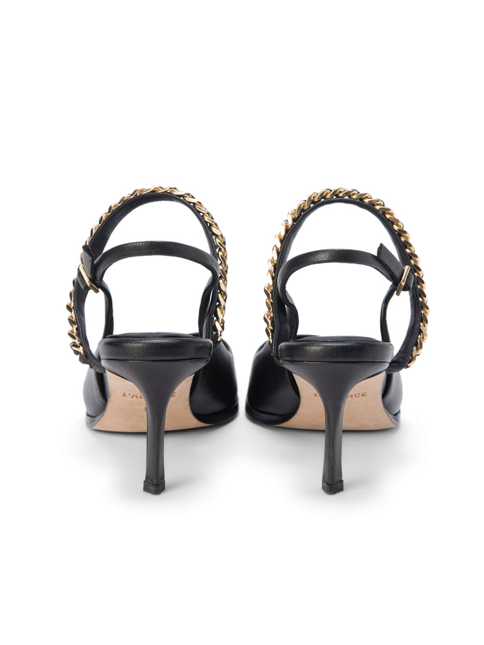 L'agence Escarpin à Bride Arrière Georgine Black Leather