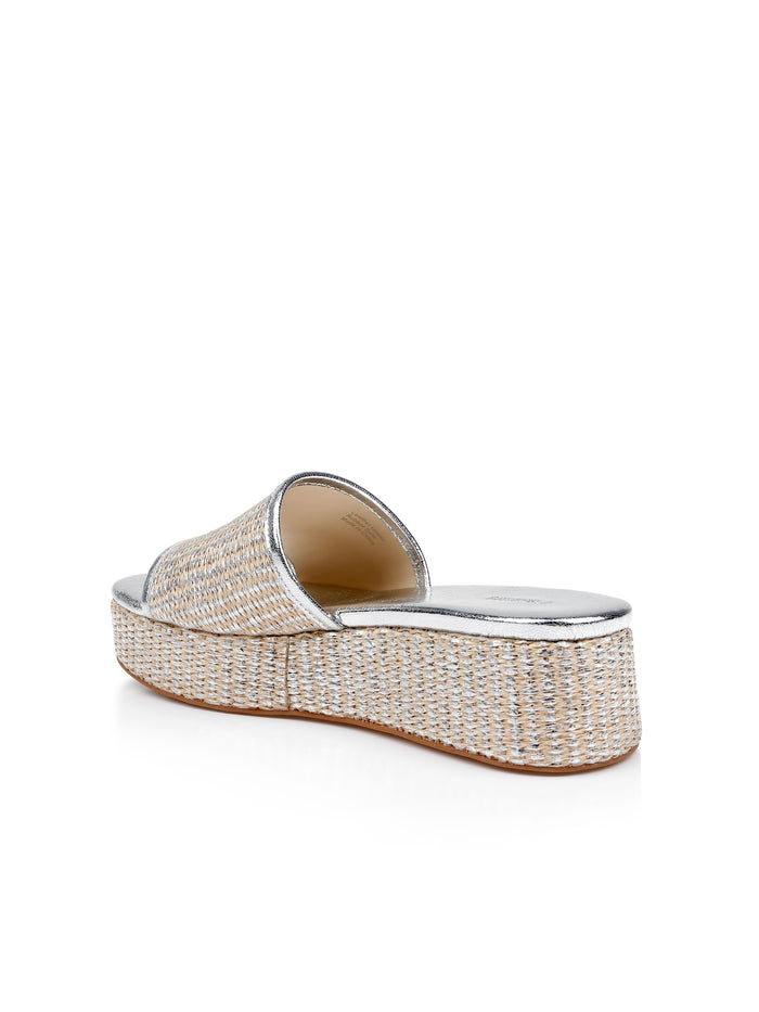 L'agence Espadrilles à Semelle Compensée Inaya Silver Rafia