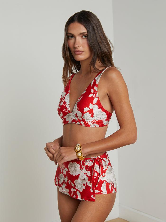 l'agence Haut de maillot de bain Lexie Red/Ivory Ikebana