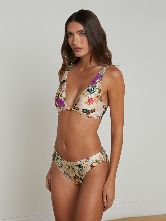 L'agence Haut De Maillot De Bain Lexie Vintage White Multi Charonda Butterfly