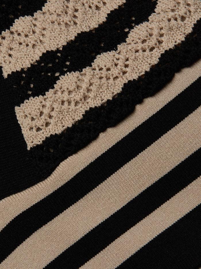 L'agence Haut Soutien-gorge En Tricot Pointelle Reverie Black/Natural Stripe