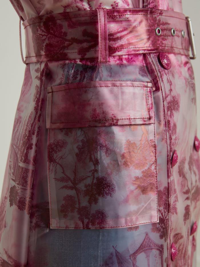 L'agence Imperméable Safiya White/Pink Porcelain Toile