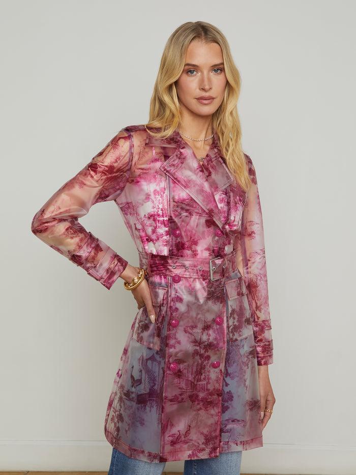 l'agence Imperméable Safiya White/Pink Porcelain Toile