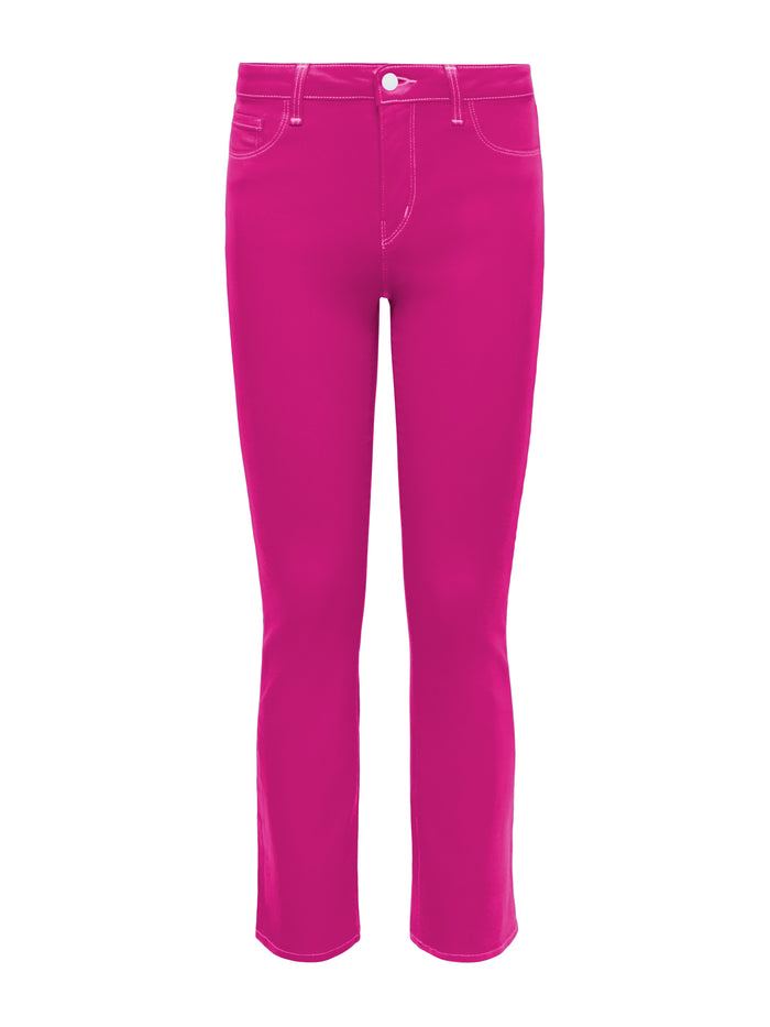 L'agence Jean Bootcut Enduit Tati Festival Fuchsia/White Contrast Coated