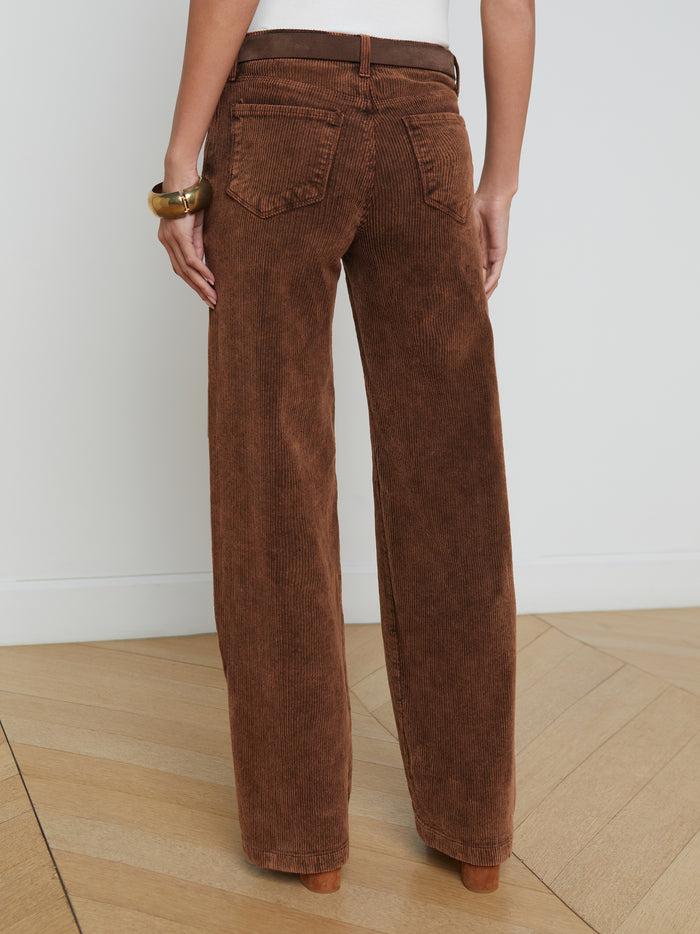 L'agence Jean Large En Velours Côtelé Scottie Saddle Brown