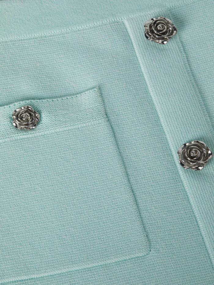 l'agence Jupe crayon en maille Amira Pale Jade/Nickel Rose