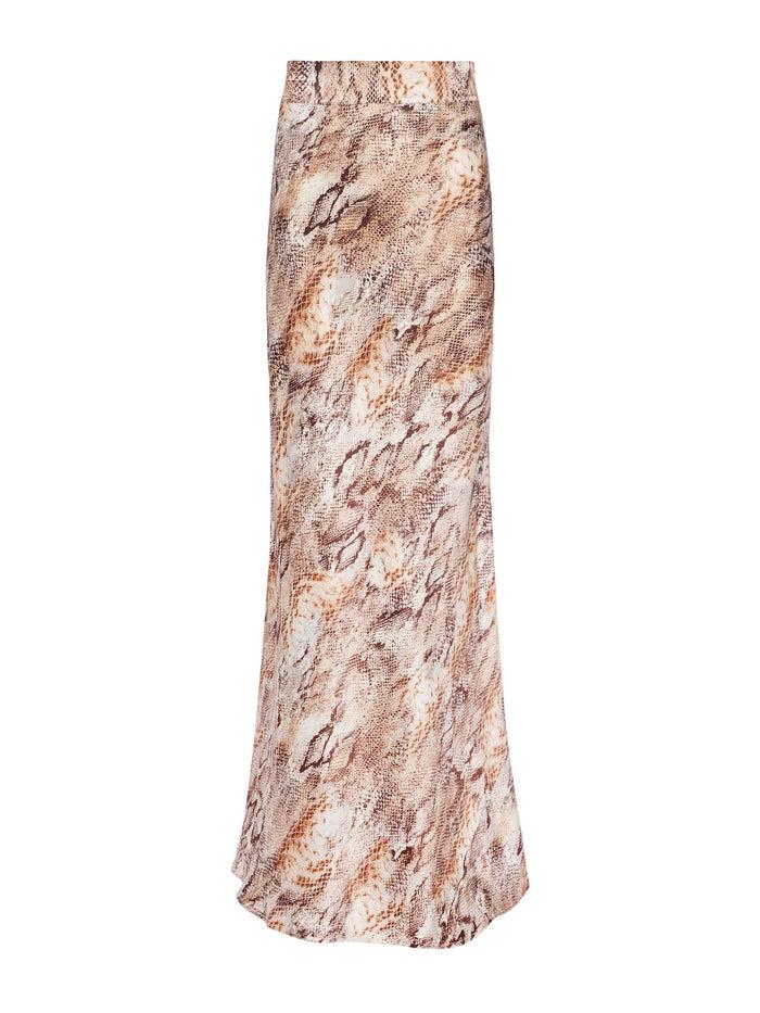 L'agence Jupe En Soie Ryker Tan Multi Western Snake