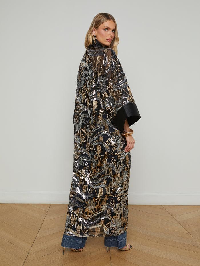 L'agence Kimono Brodé Jin Black/Gunmetal/Gold Multi