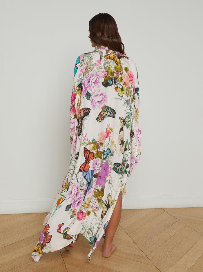 L'agence Kimono De Plage Kara Vintage White Multi Charonda Butterfly