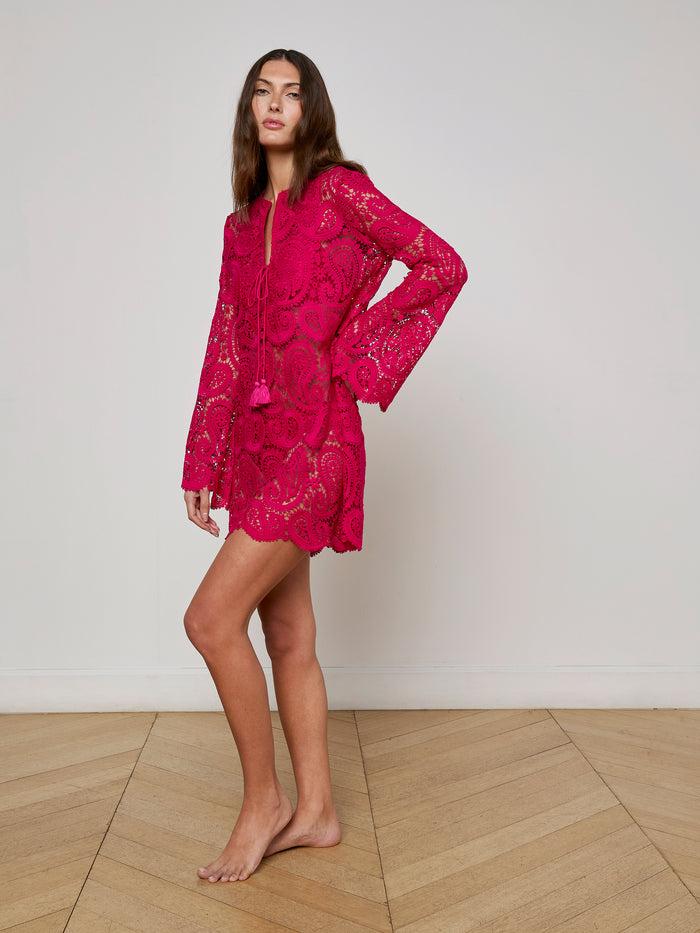 L'agence Ansley Cover-Up Dress Fuschia