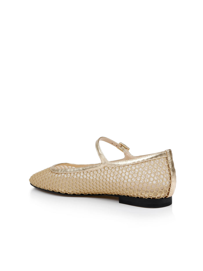 L'agence Ballerines En Mesh Grainne Gold Mesh