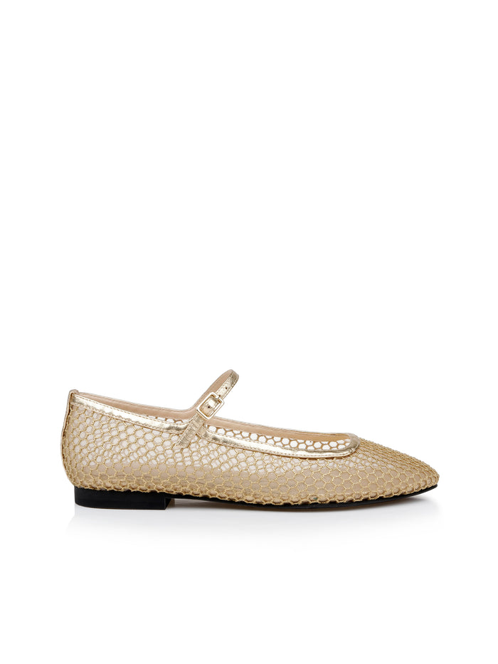 L'agence Ballerines En Mesh Grainne Gold Mesh