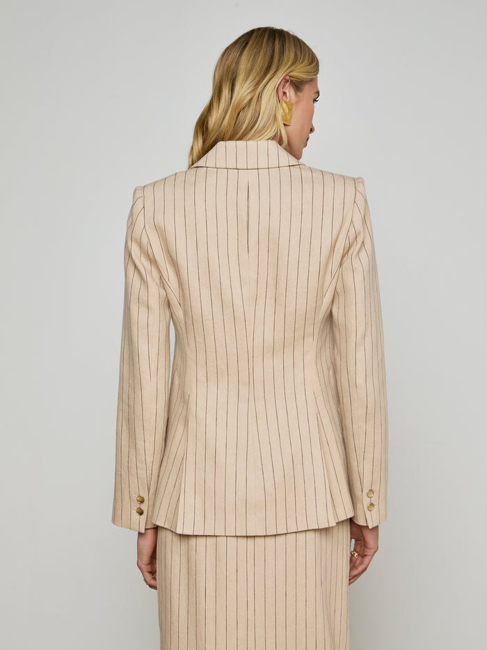 L'agence Blazer Chamberlain Tan/Brown Pinstripe