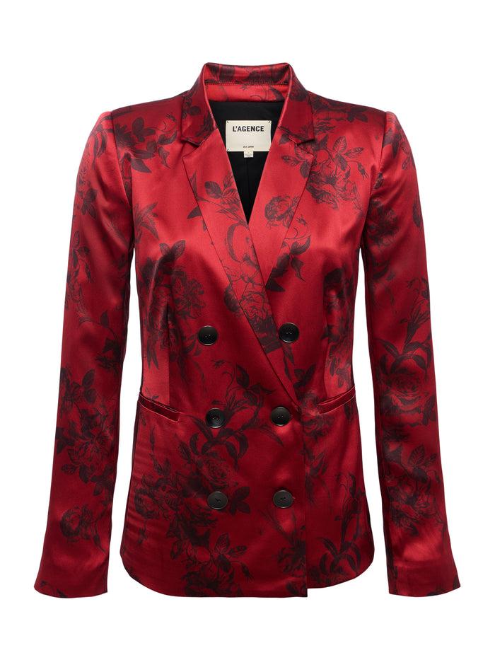 L'agence Blazer Colin Burgundy Painterly Floral