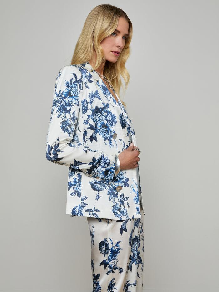 L'agence Blazer Colin White/Blue Painterly Floral